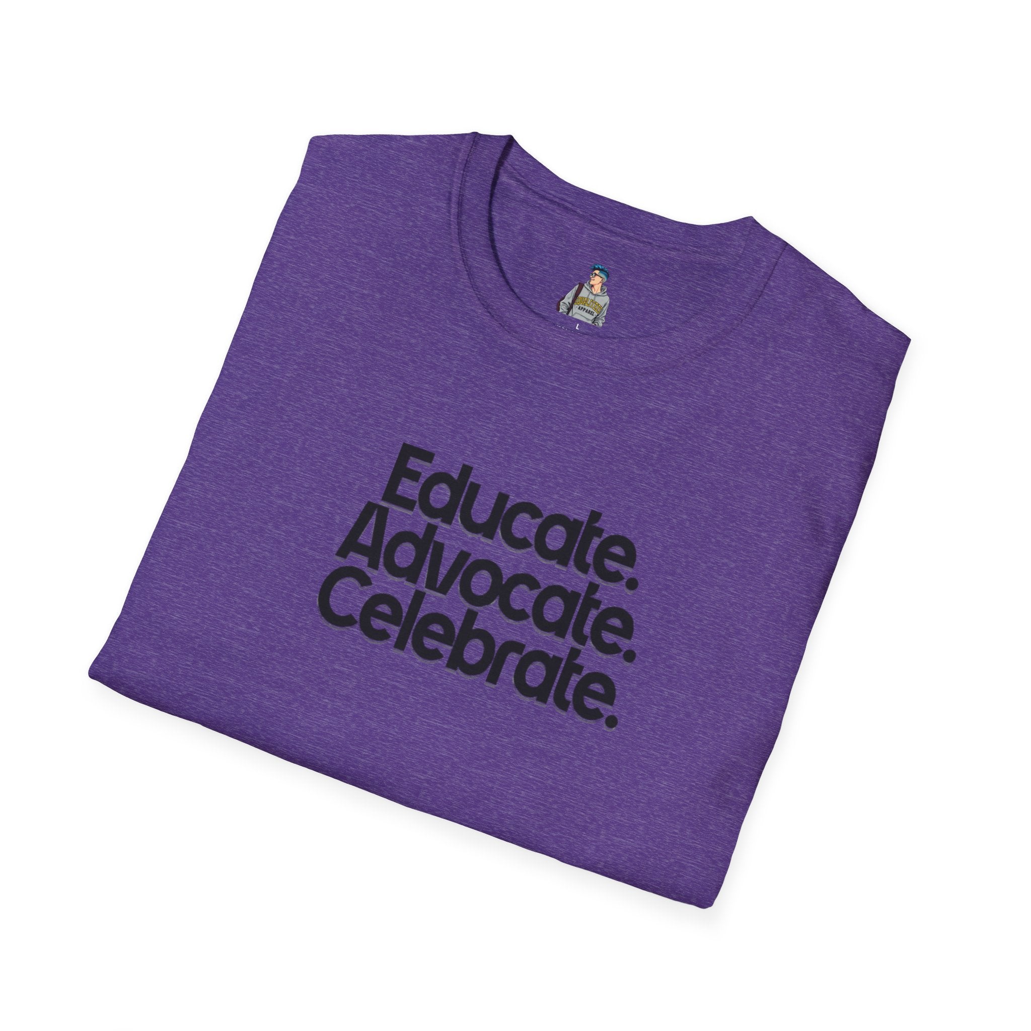 Teacher Advocate T-Shirt - Subtle Pride Educate Advocate Celebrate Design - EqualiTees.Me