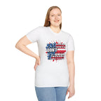 Unisex Softstyle T-Shirt - 'Patriots Don't Vote for Traitors' with USA Flag Design