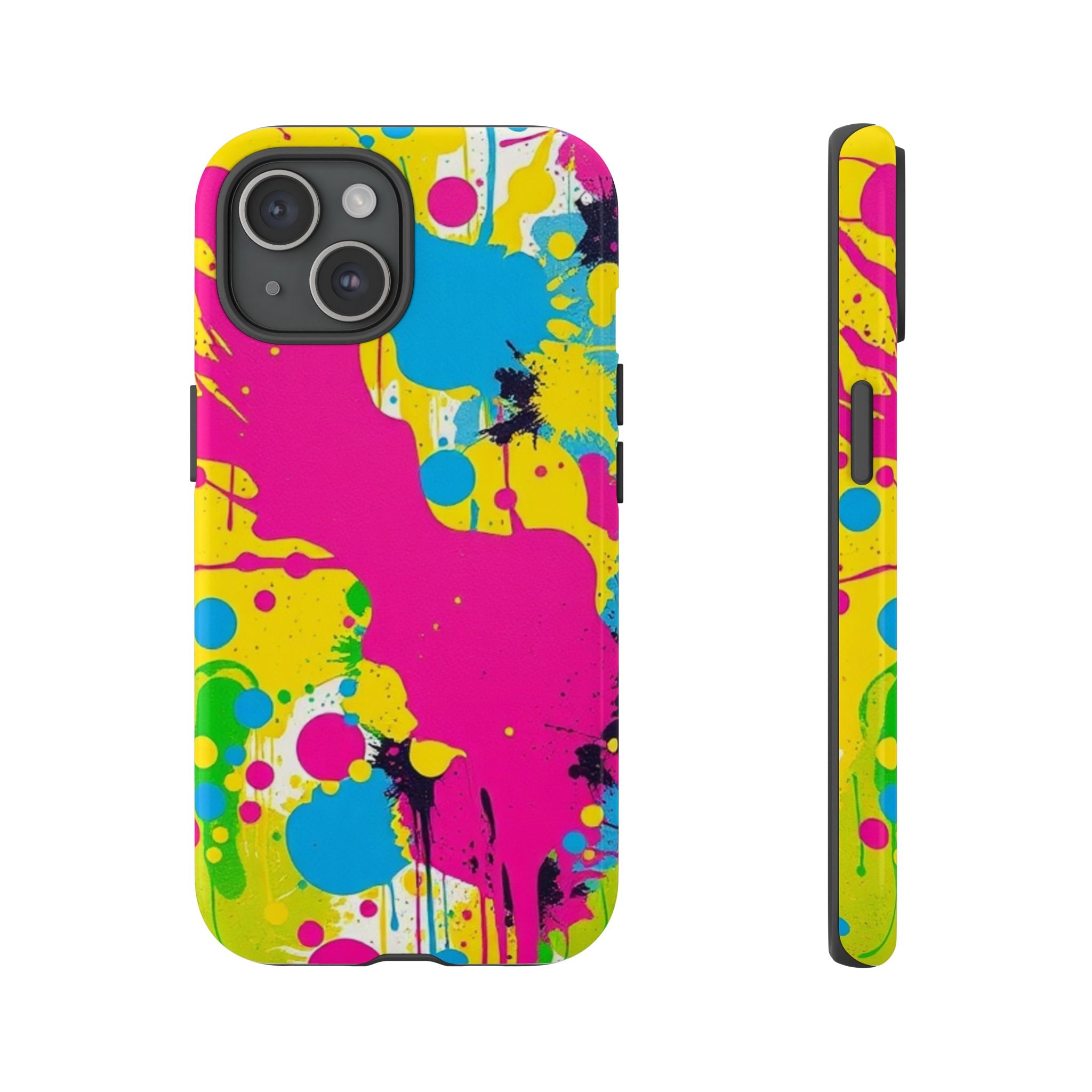 Android OR iPhone Compatible Cases - Crazy Retro Color Splash Design - Unique Tough Cases