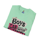 Boys Can Wear Pink T-Shirt — Bold Retro Feminist Graphic Tee