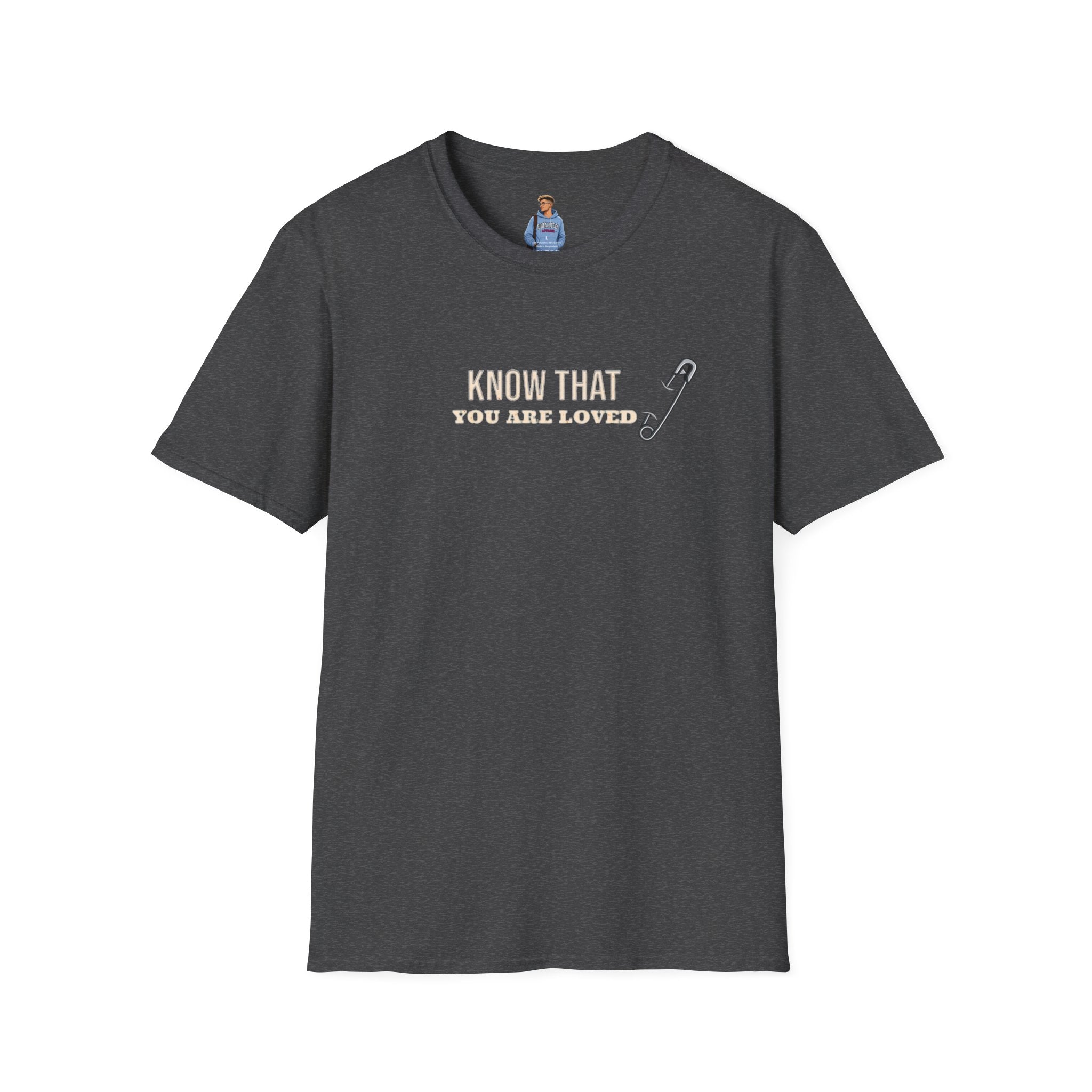 Safety Pin Know That You Are Loved Inspirational Tee Unisex Softstyle T-Shirt