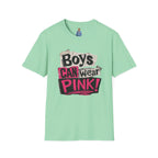 Boys Can Wear Pink T-Shirt — Bold Retro Feminist Graphic Tee