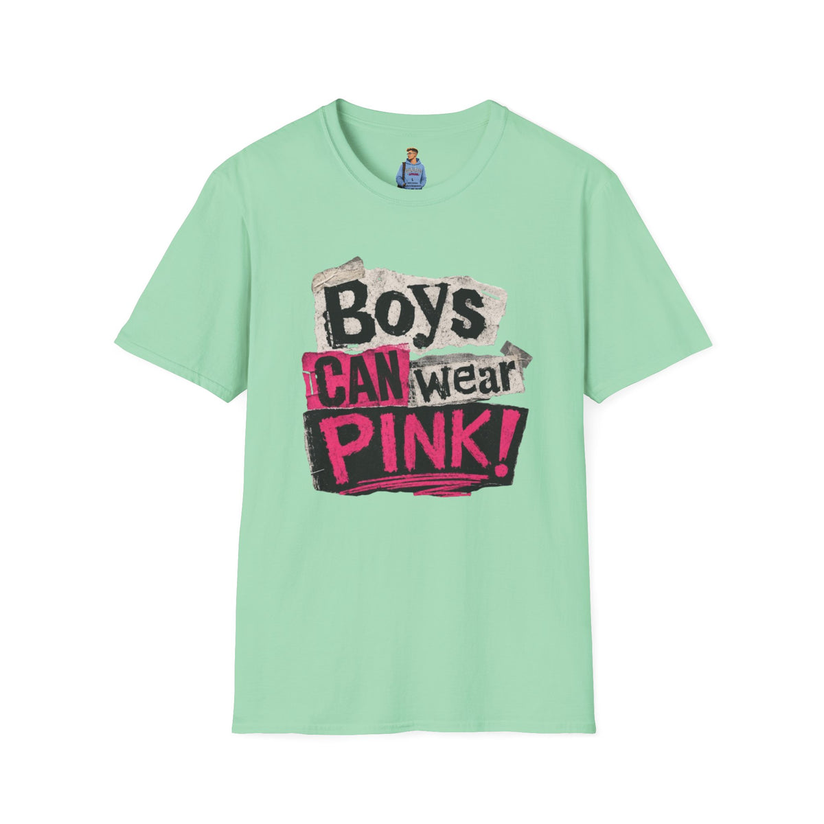 Boys Can Wear Pink T-Shirt — Bold Retro Feminist Graphic Tee