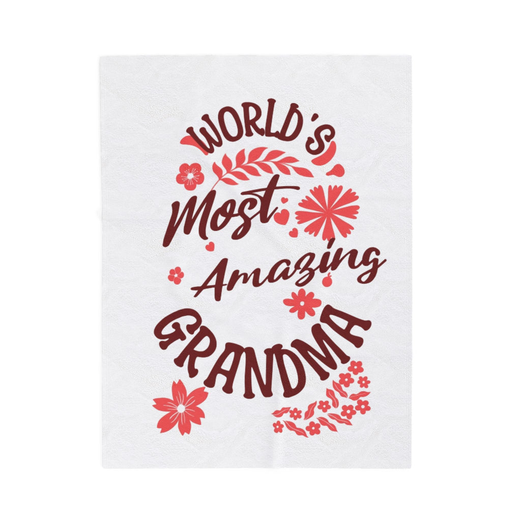 World's Most Amazing Grandma Velveteen Plush Blanket