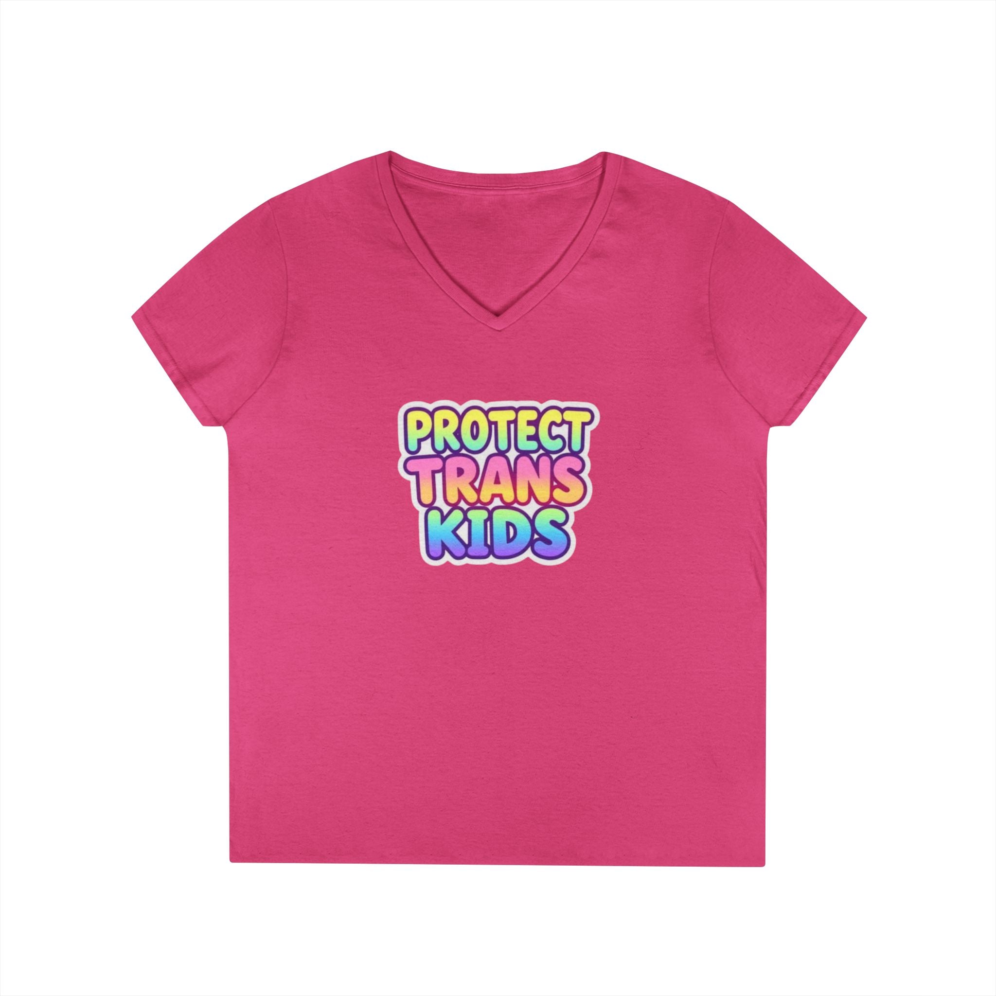 Protect Trans Kids V-Neck T-Shirt | Supportive Apparel for Advocacy