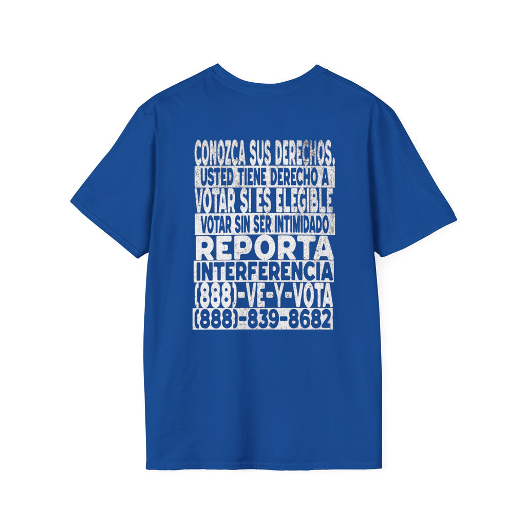 Voting Rights T-Shirt — Spanish "CONOZCA SUS DERECHOS"