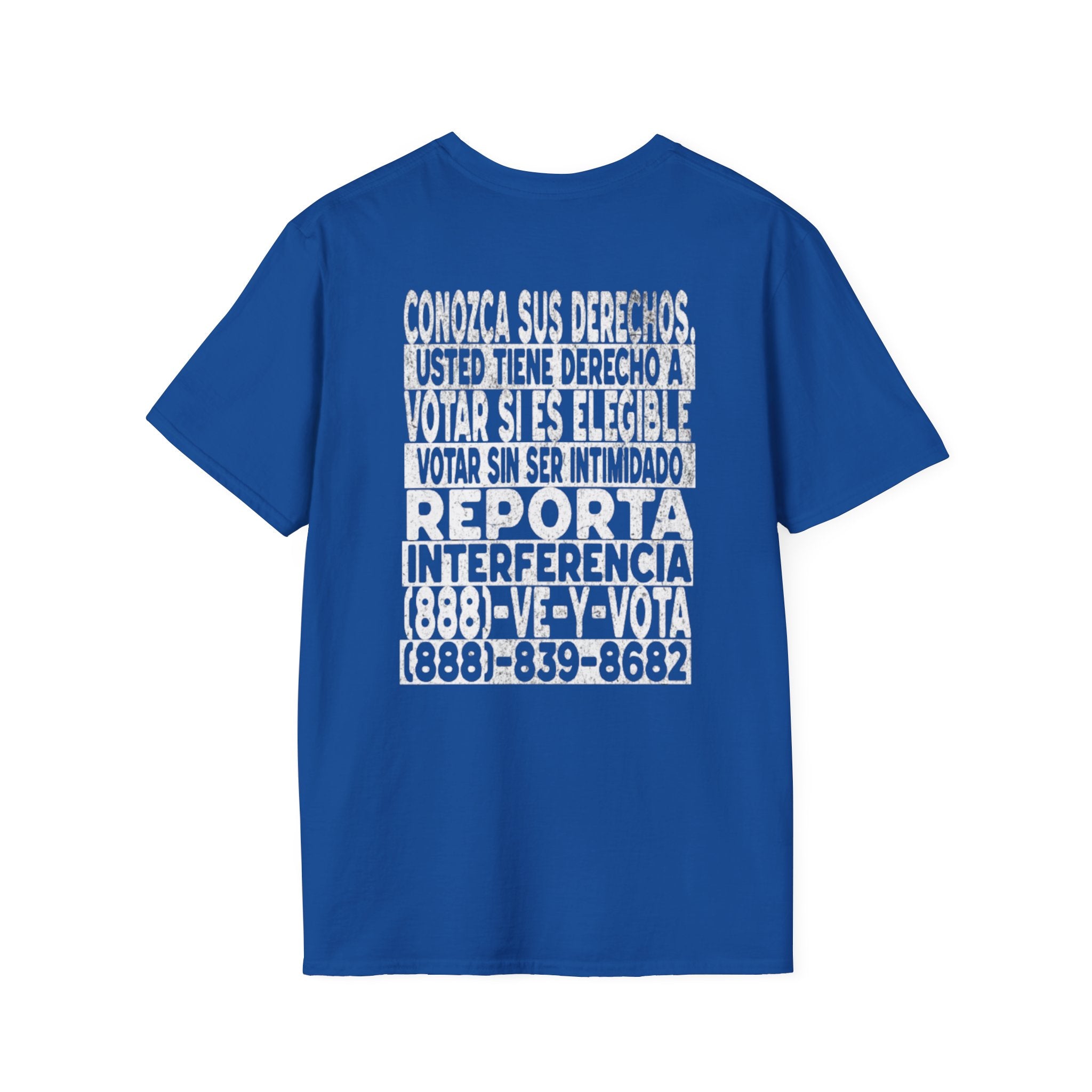 Voting Rights T-Shirt — Spanish "CONOZCA SUS DERECHOS"