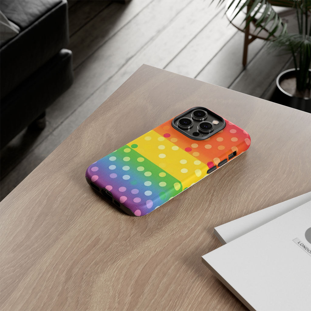 Rainbow Polka Dot Tough Phone Case for iPhone