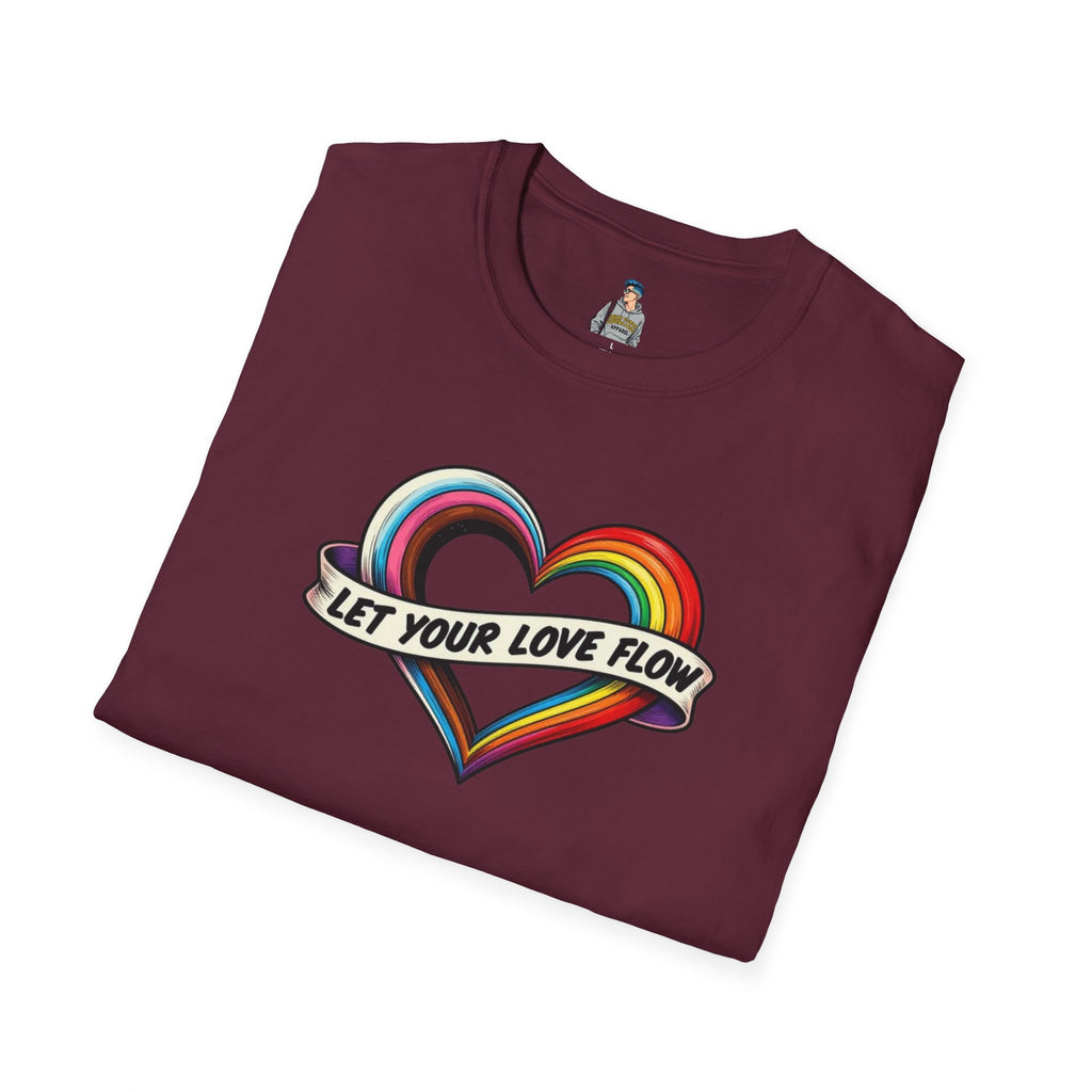 Let Your Love Flow Rainbow Heart T-Shirt