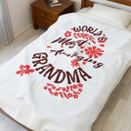World's Most Amazing Grandma Velveteen Plush Blanket