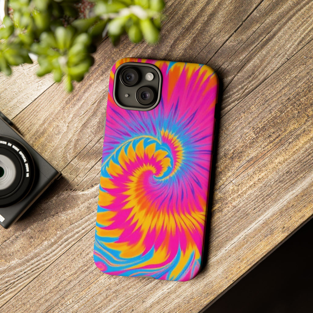 Vibrant Tie-Dye Swirl Protective Tough Case for iPhone