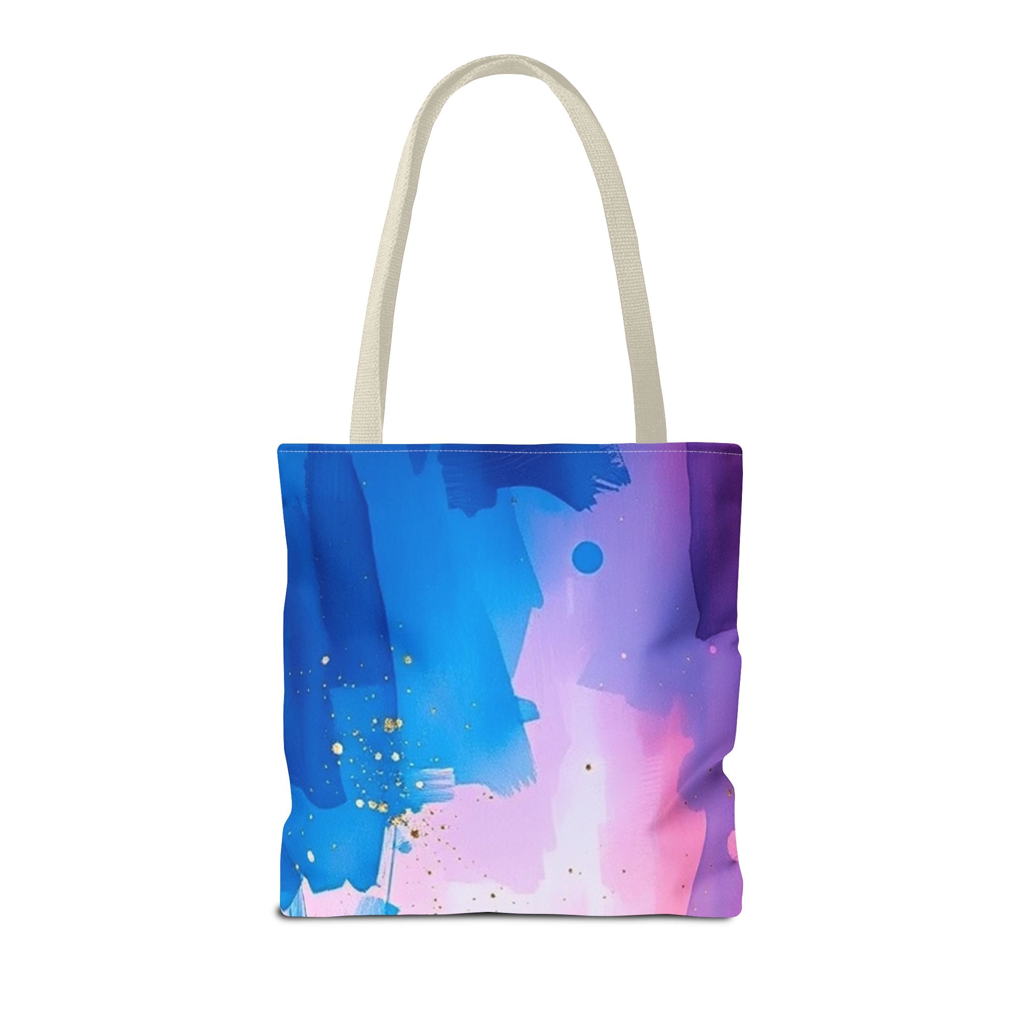 Pink, White and Blue Watercolor on Canvas Design - Tote Bag