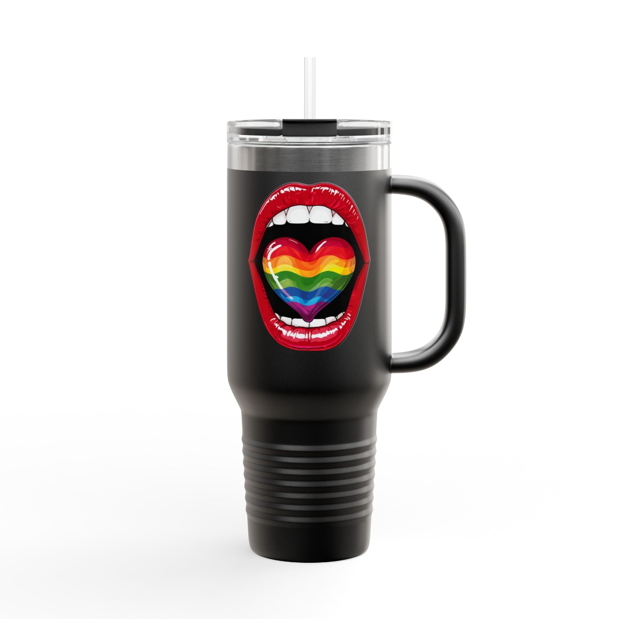 Rainbow Tongue Insulated Travel Mug - 40oz, Perfect for Pride Celebrations