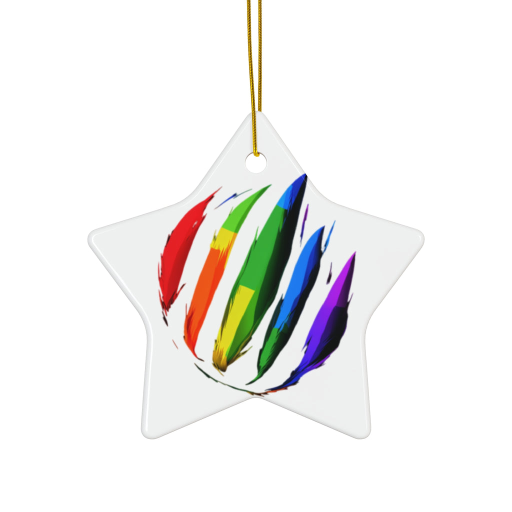 Rainbow Scratch Ceramic Ornament - 4 shapes