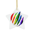 Rainbow Scratch Ceramic Ornament - 4 shapes