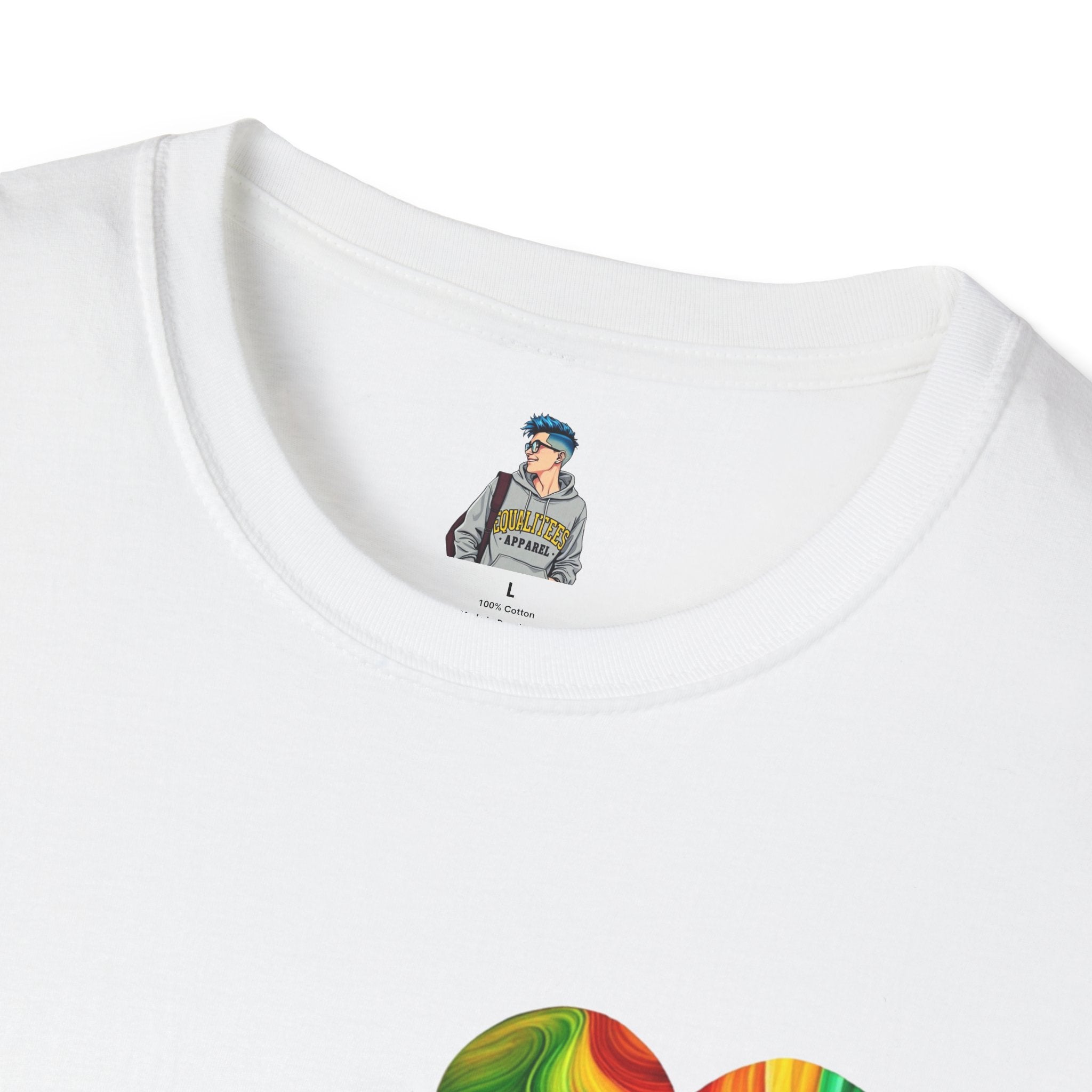 Unisex Softstyle T-Shirt - Pride Heart Design with 'Existence is Resistance'
