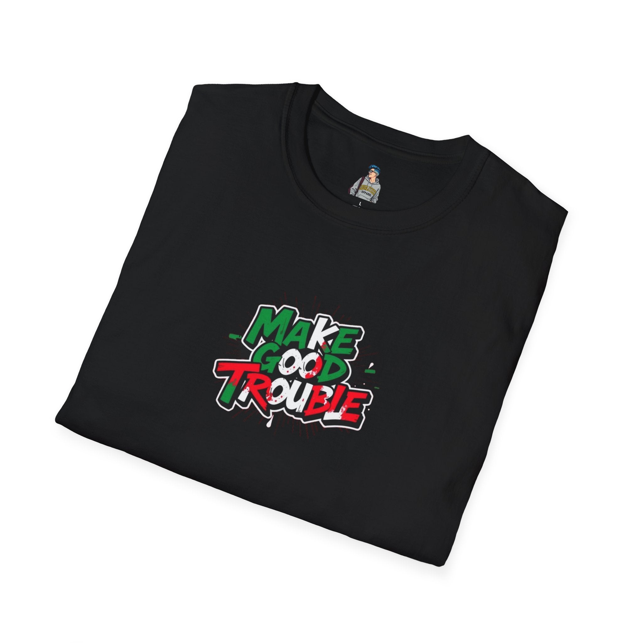 Make Good Trouble Unisex Softstyle T-Shirt | Fun Graphic Tee for Activists & Trendsetters