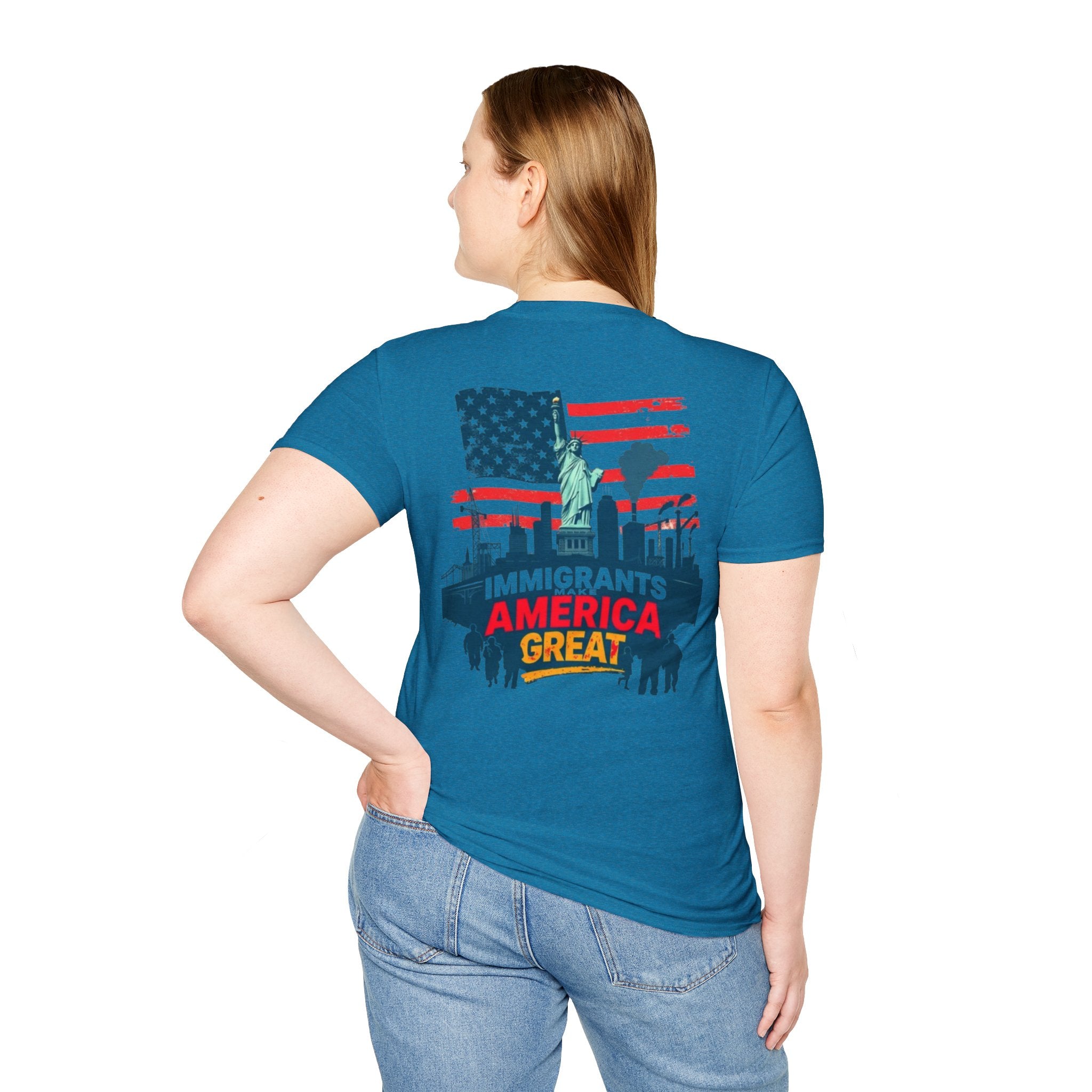 Immigrants Make America Great T-Shirt Estoy Contigo (I Am With You) Unisex Softstyle T-Shirt Classic Protest Tee