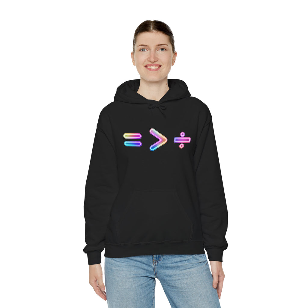 Equality is Greater than Division Neon Style Pullover Hoodie