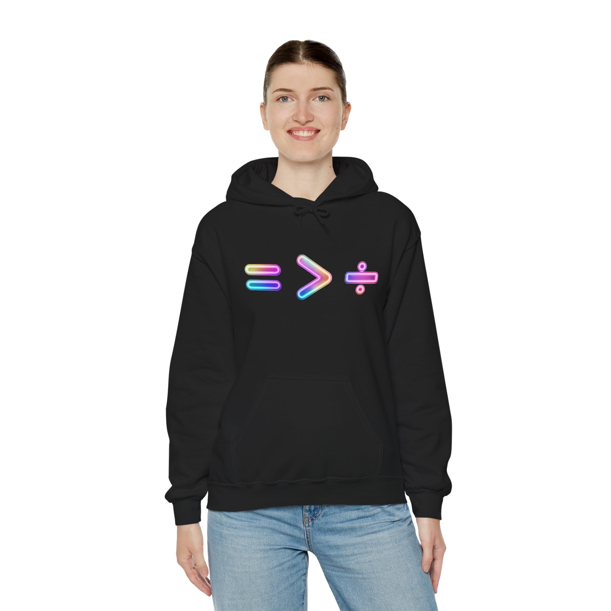 Equality is Greater than Division Neon Style Pullover Hoodie