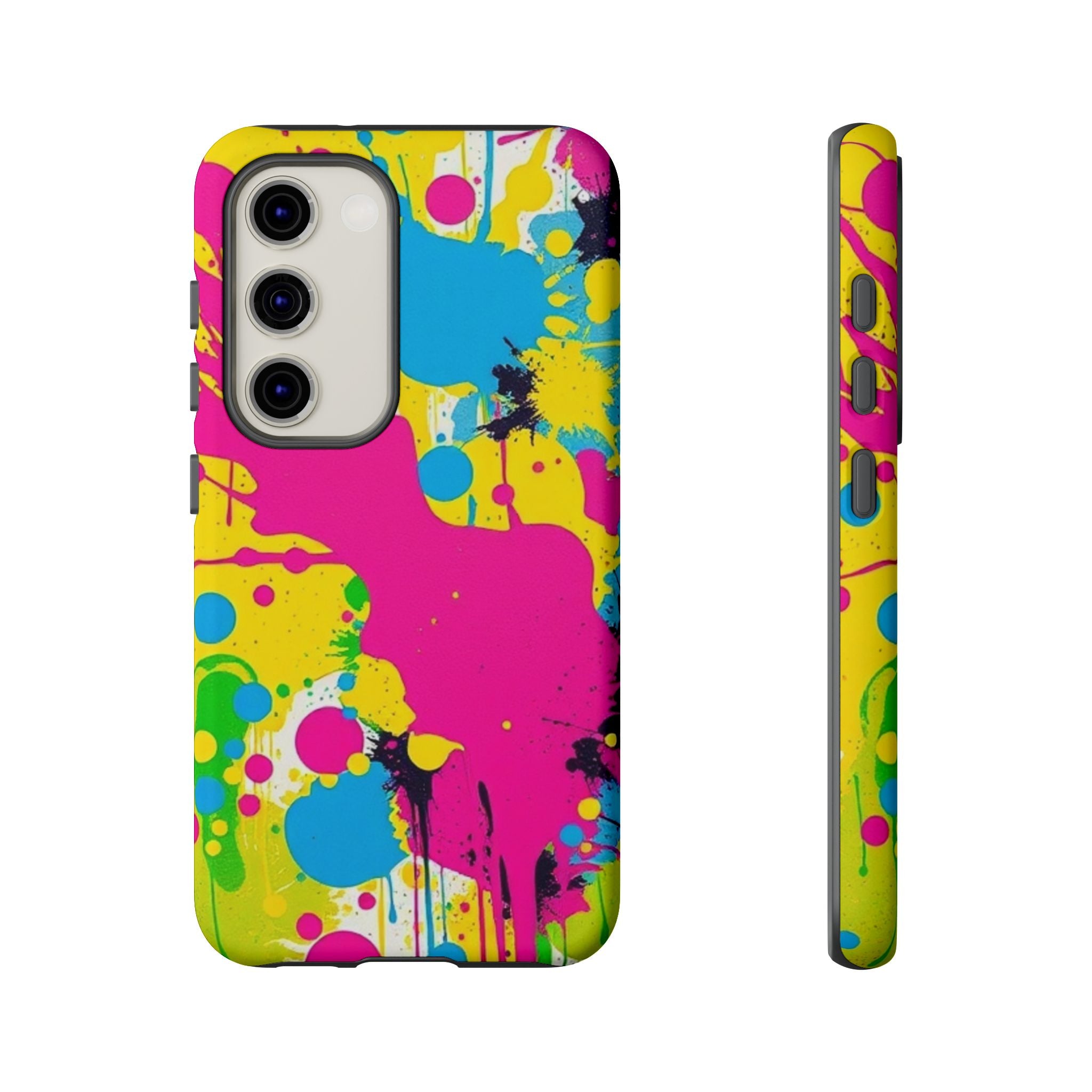 Android OR iPhone Compatible Cases - Crazy Retro Color Splash Design - Unique Tough Cases