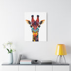 Colorful Giraffe Canvas Art - Vibrant Stretched Wall Decor for Animal Lovers