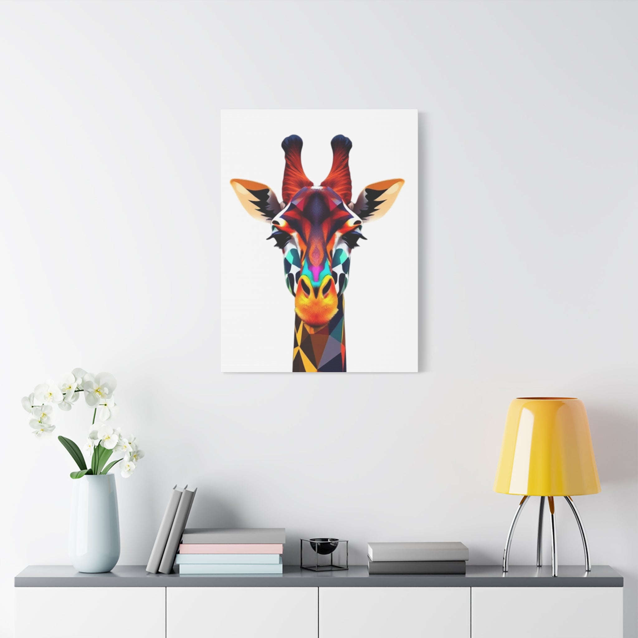 Colorful Giraffe Canvas Art - Vibrant Stretched Wall Decor for Animal Lovers