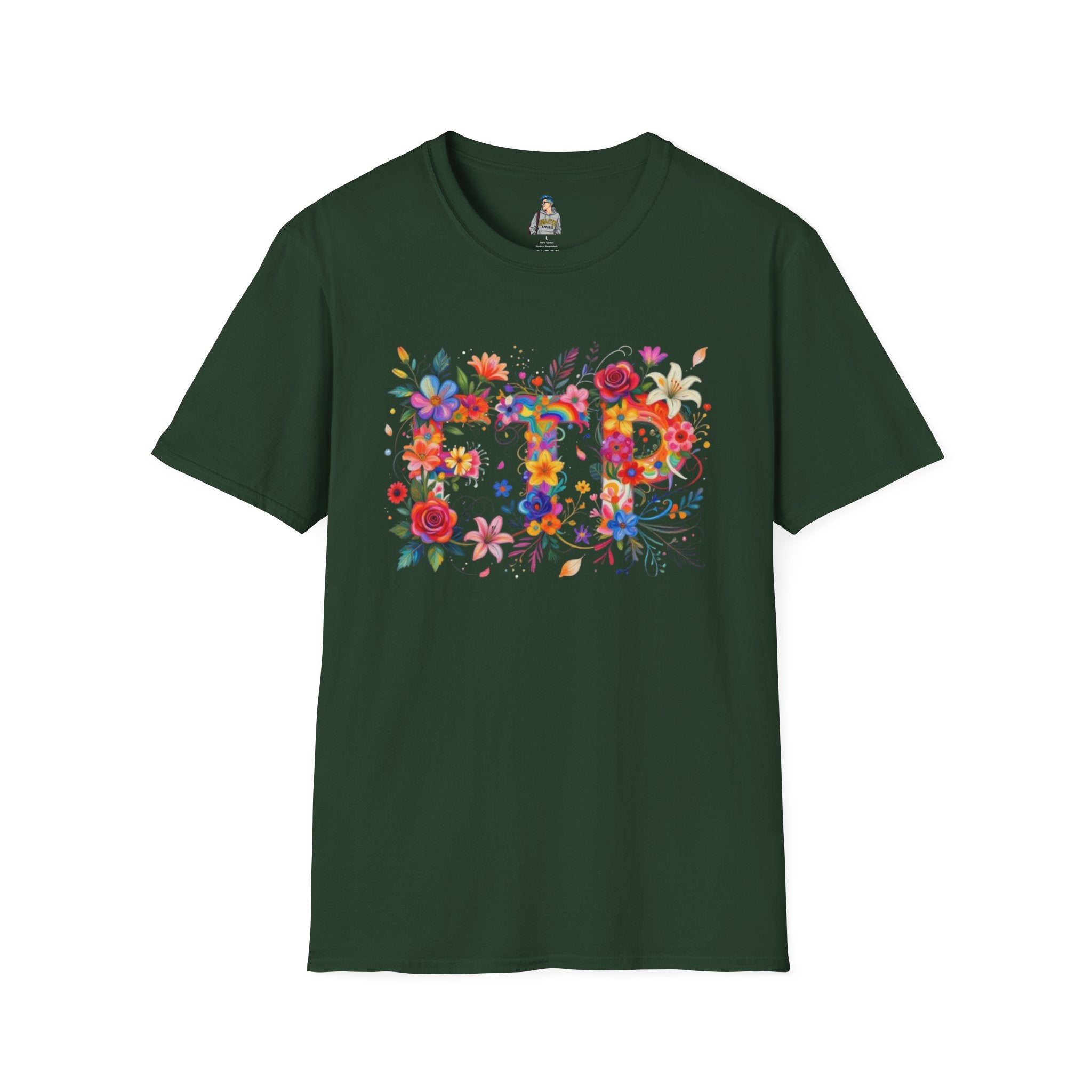 Floral 'FTP' Graphic T-Shirt