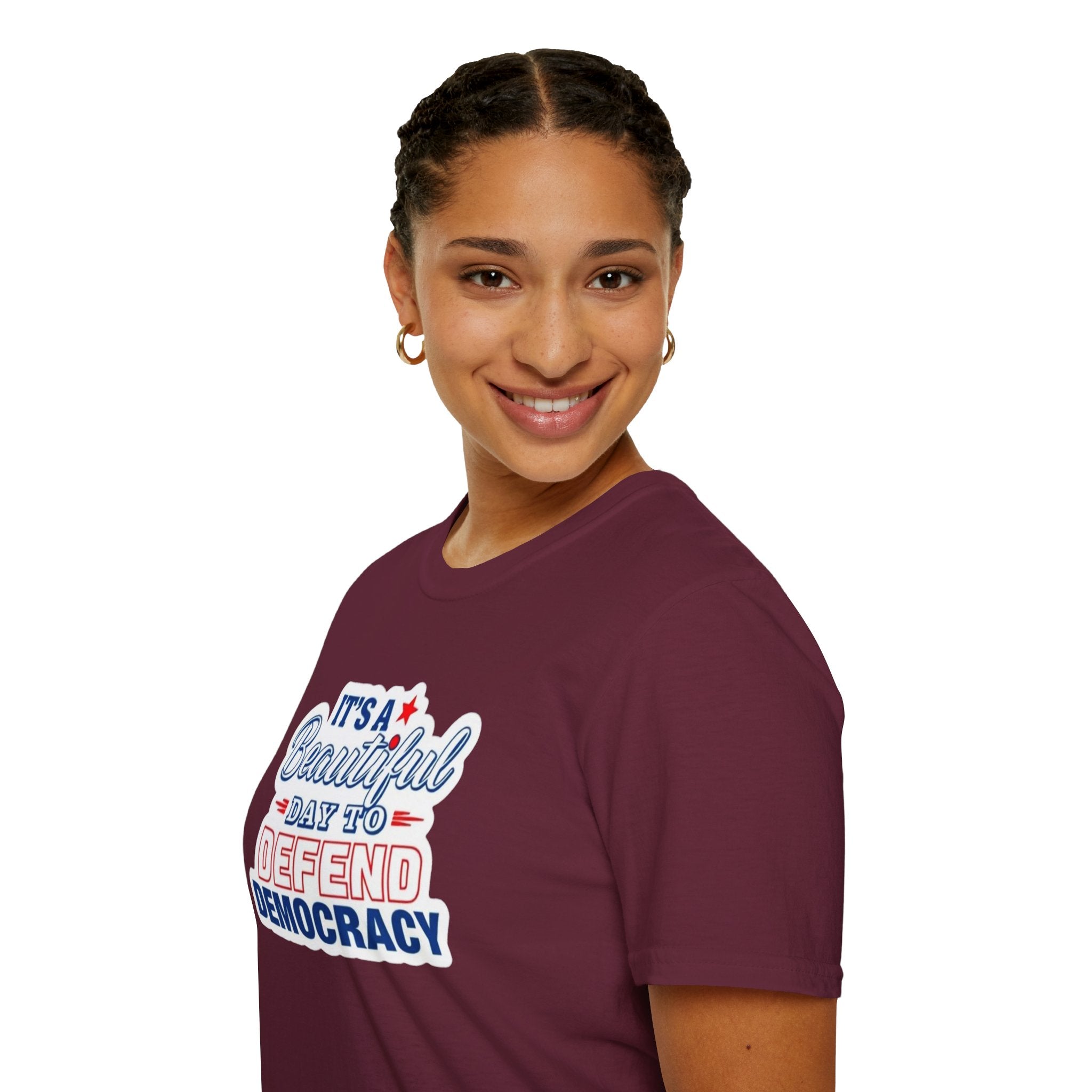 Defend Democracy Unisex Softstyle T-Shirt - Perfect for Activism and Everyday Wear