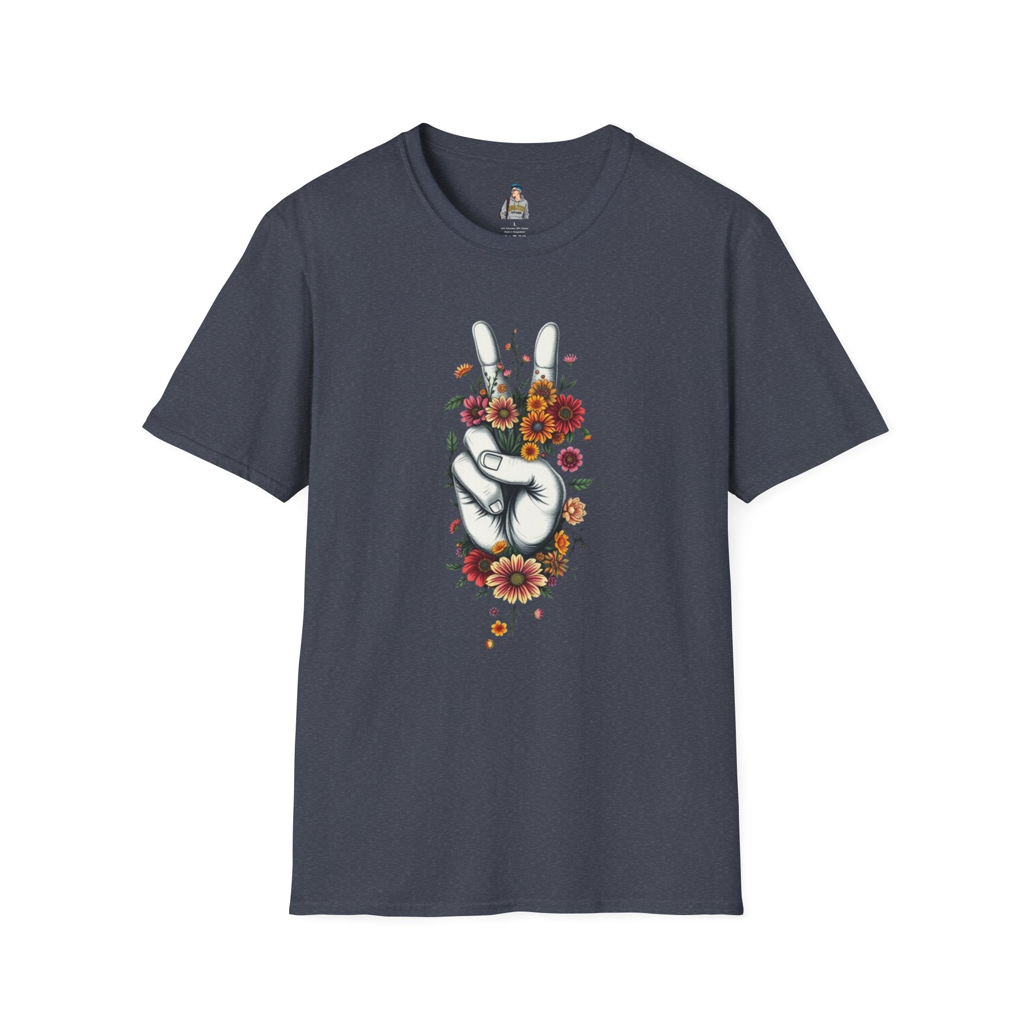Grow Peace Unisex Softstyle T-Shirt - Boho Inspiration, Perfect for Festivals and Everyday Wear