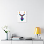 Vibrant Stag Canvas Wall Art - Colorful Geometric Deer Decor