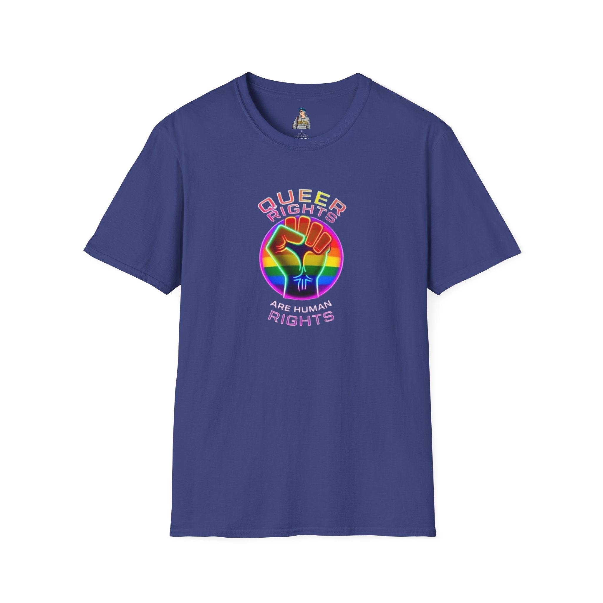 Unisex Softstyle T-Shirt - Queer Rights Are Human Rights Statement Tee