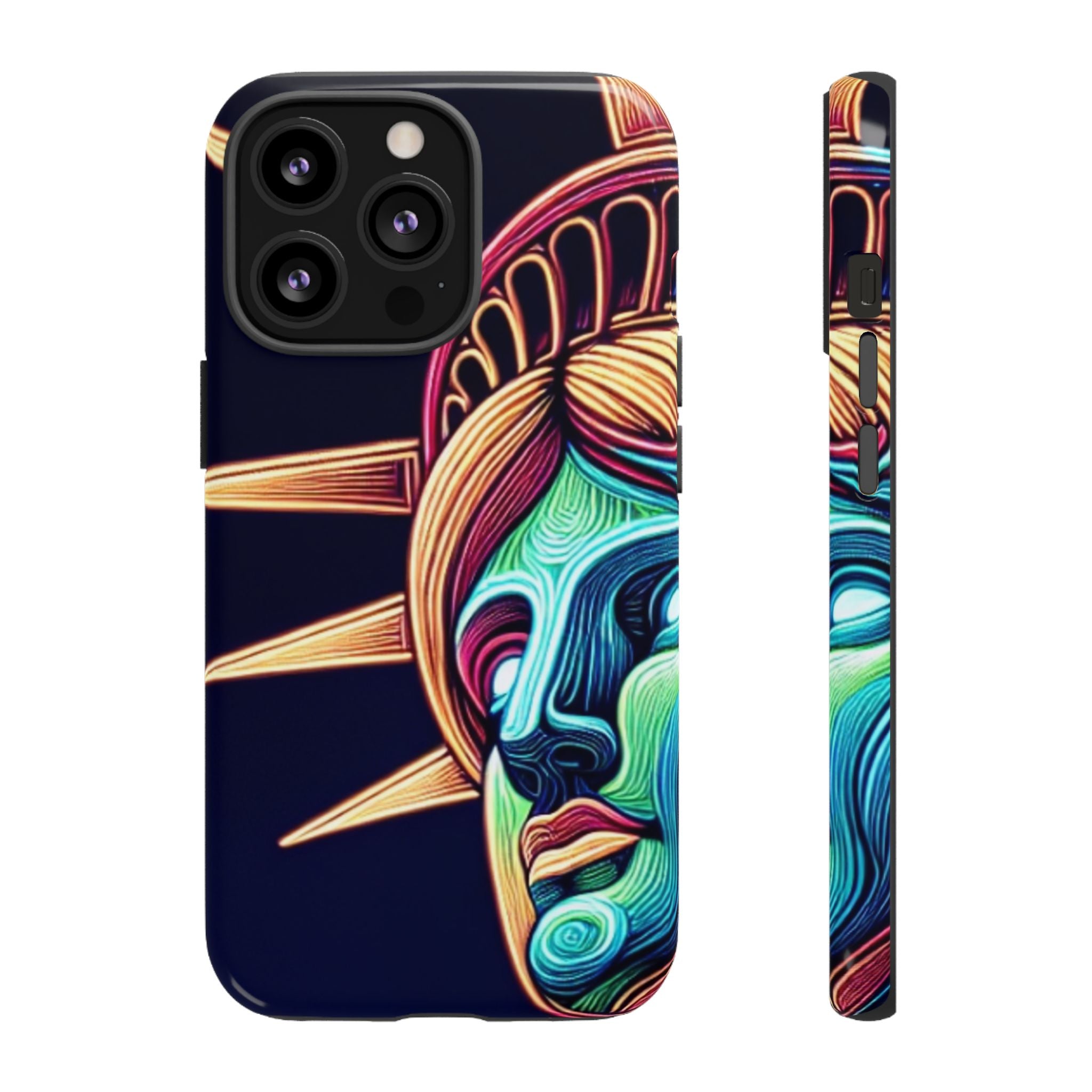 Statue of Liberty Neon Glowing Art Tough Case for Android & iPhone