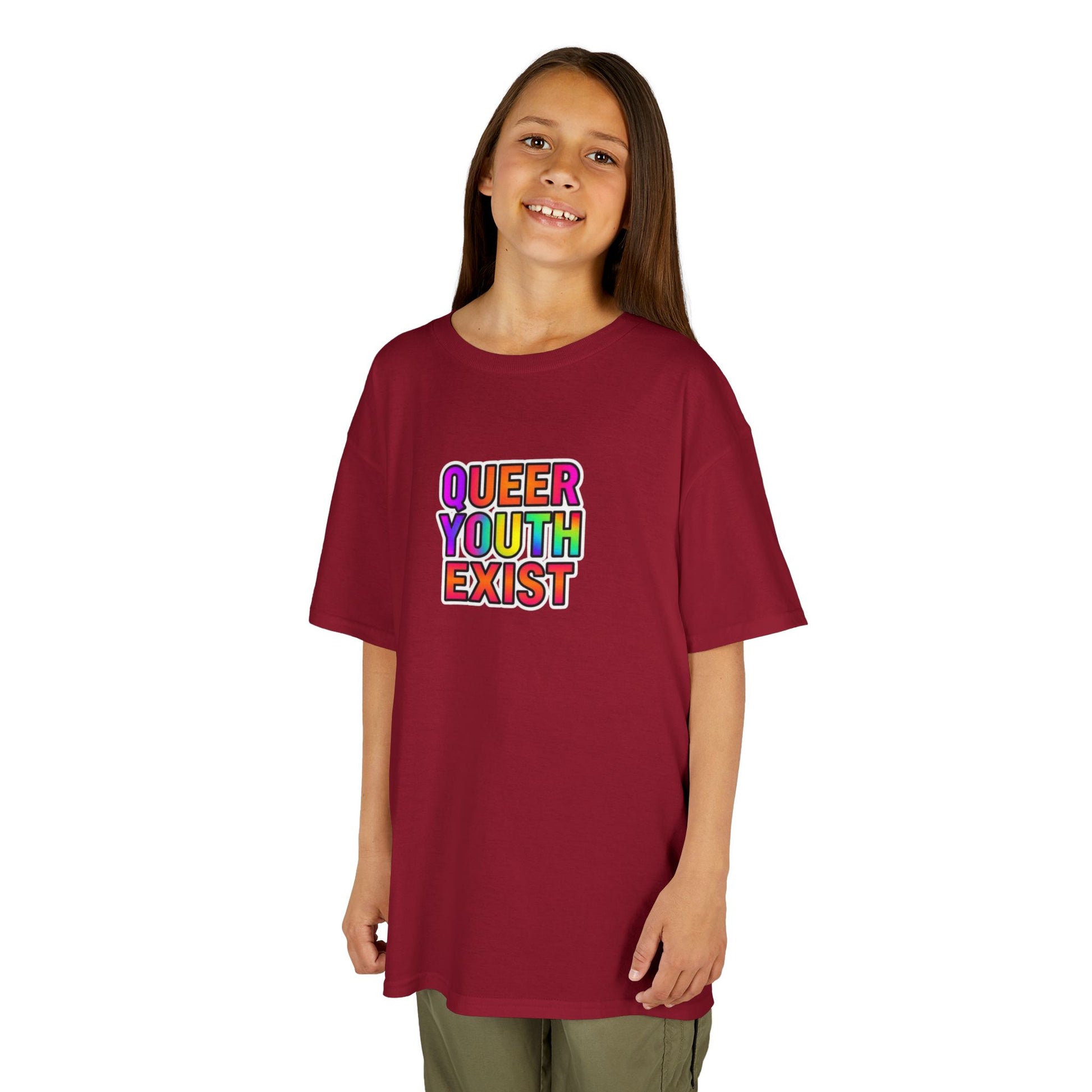 QUEER YOUTH EXIST Kids Heavy Cotton™ Tee - Pride Shirt for Children