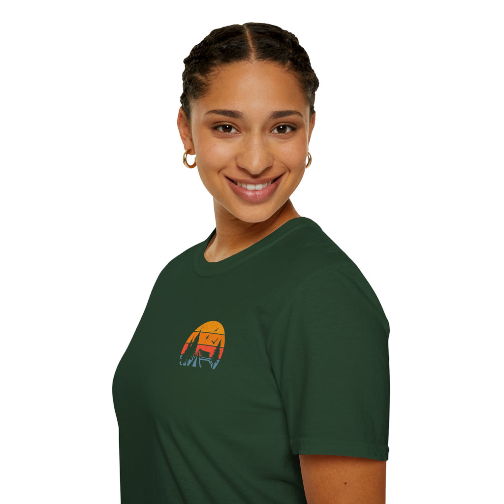 Unisex Softstyle T-Shirt - 'I'd Rather Be Camping' Adventure Tee