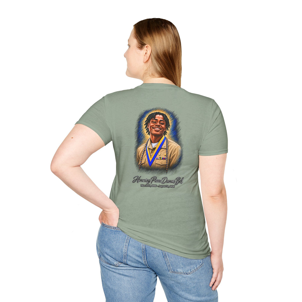 Portrait Front and Back - In Memory of Pierre Damas Bel T-Shirt