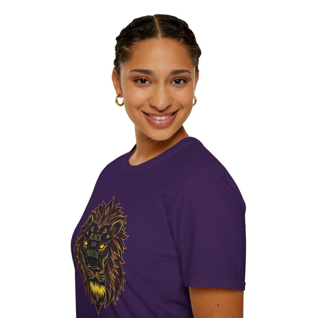 Black & Proud Lion Softstyle T-Shirt - Unisex Graphic Tee