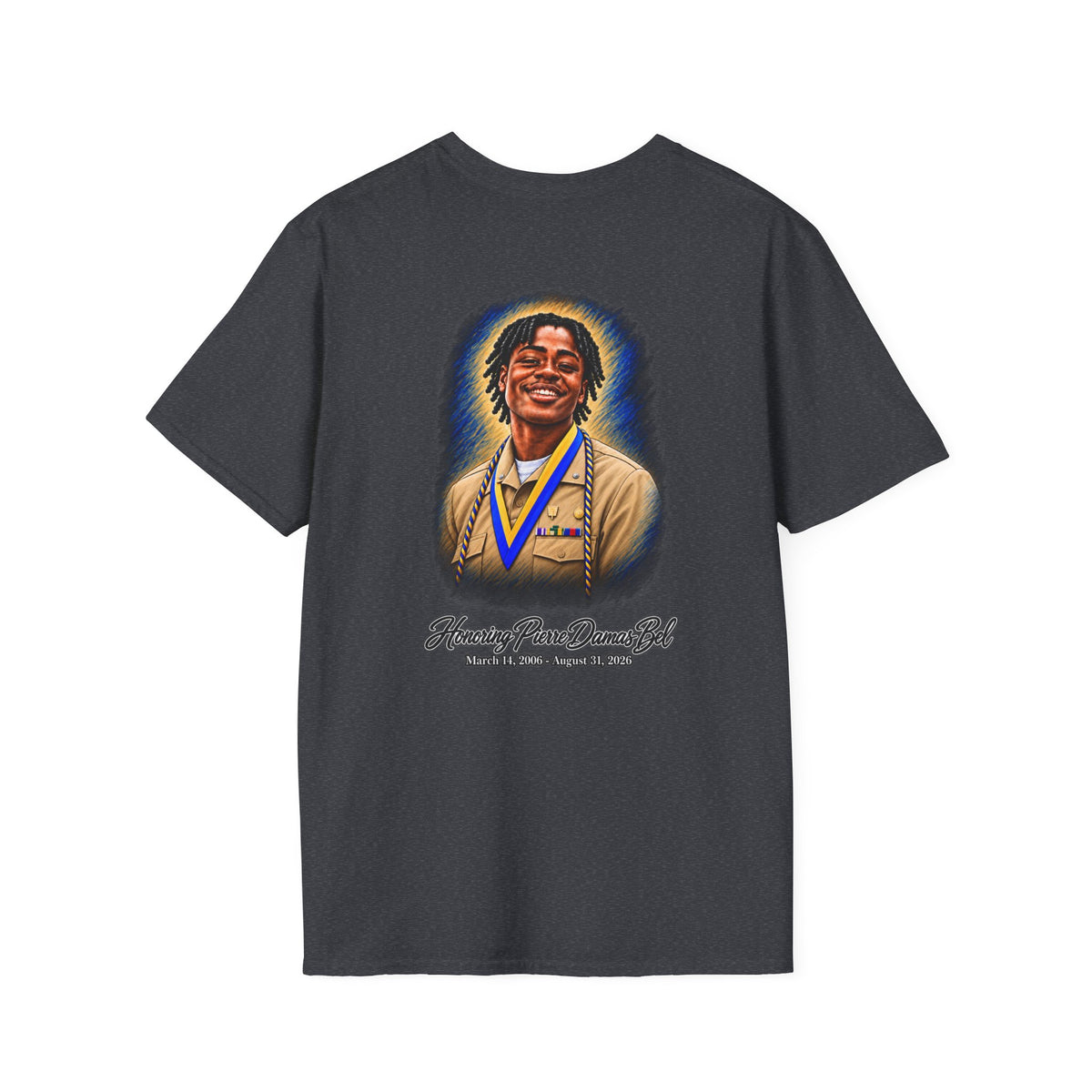 Portrait Front and Back - In Memory of Pierre Damas Bel T-Shirt