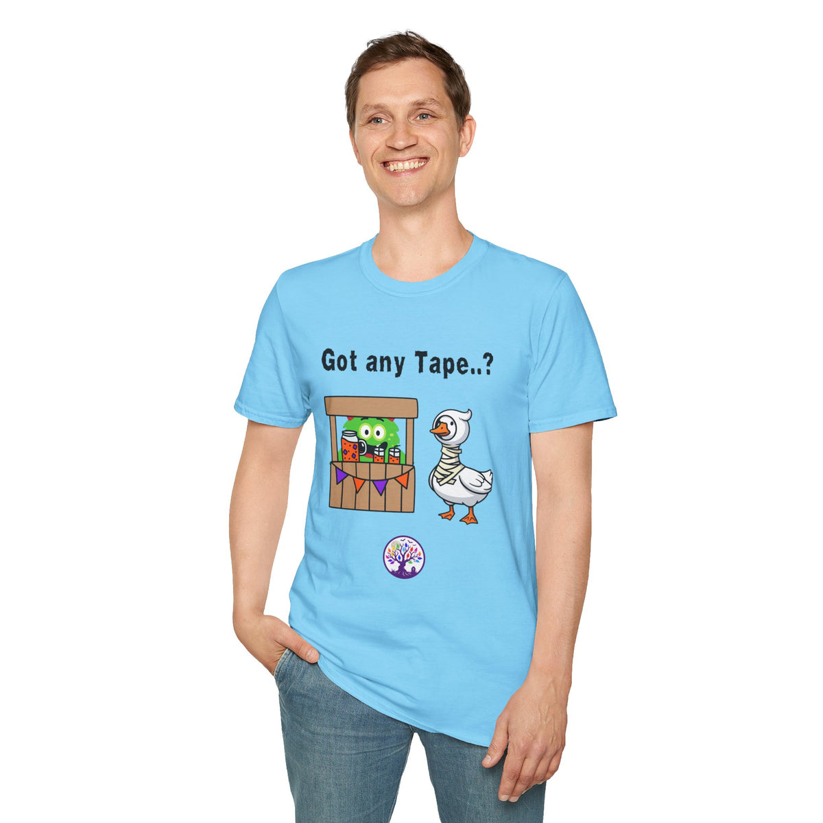 Got any Tape..? Funny Goose & Frog Market T-Shirt — Cute Animal Humor Tee