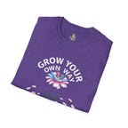 Grow Your Own Way Trans Pride Unisex T-Shirt - Floral Design for Garden Lovers