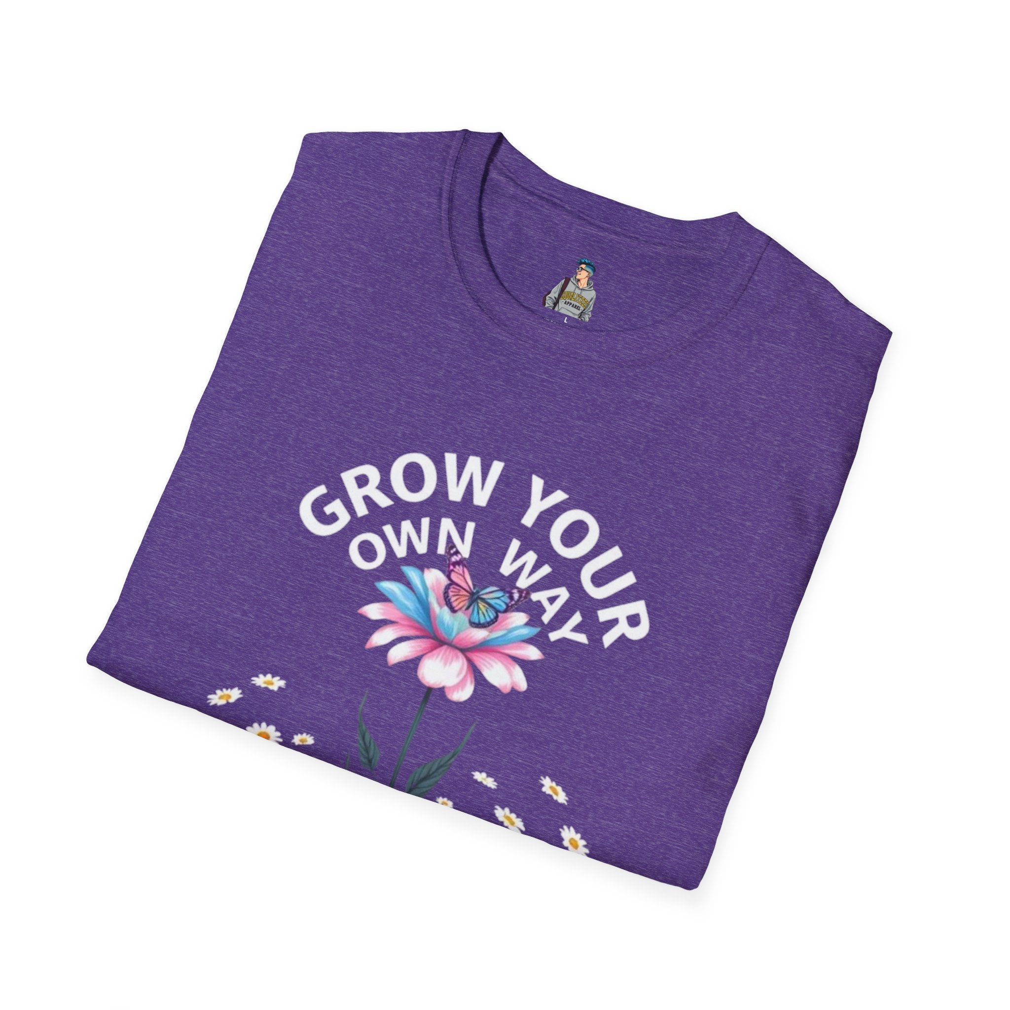 Grow Your Own Way Trans Pride Unisex T-Shirt - Floral Design for Garden Lovers