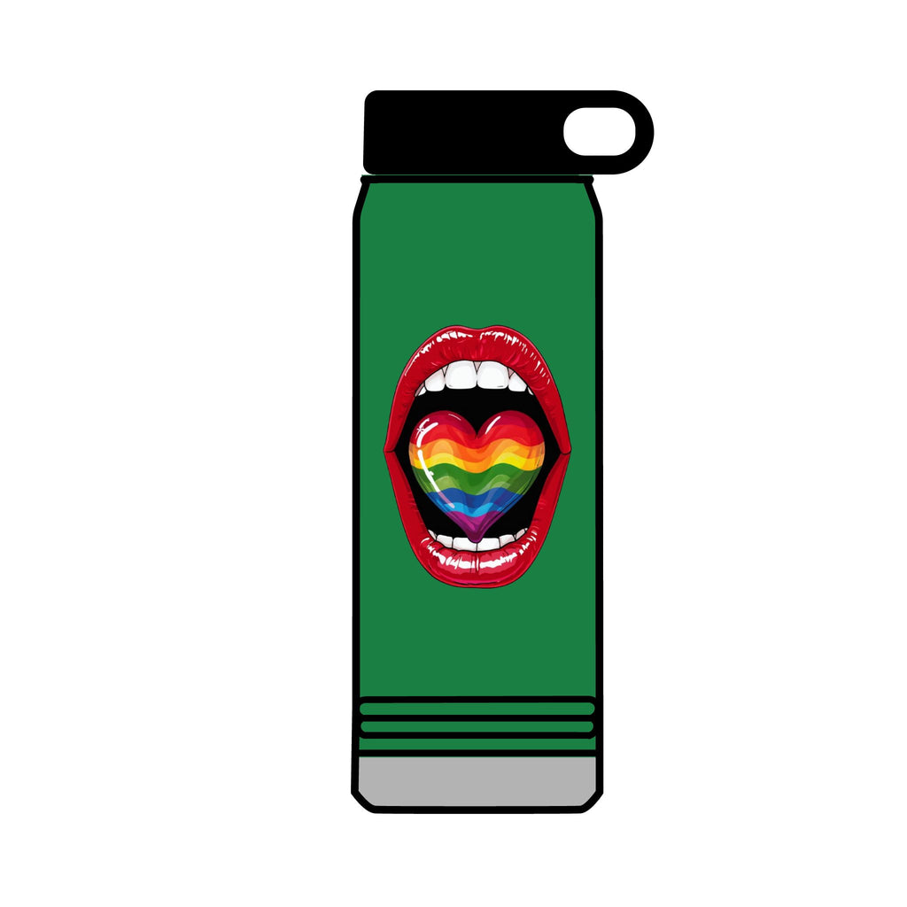 Rainbow Heart  Tongue 32oz Water Bottle - LGBTQ+ Pride Water Flask