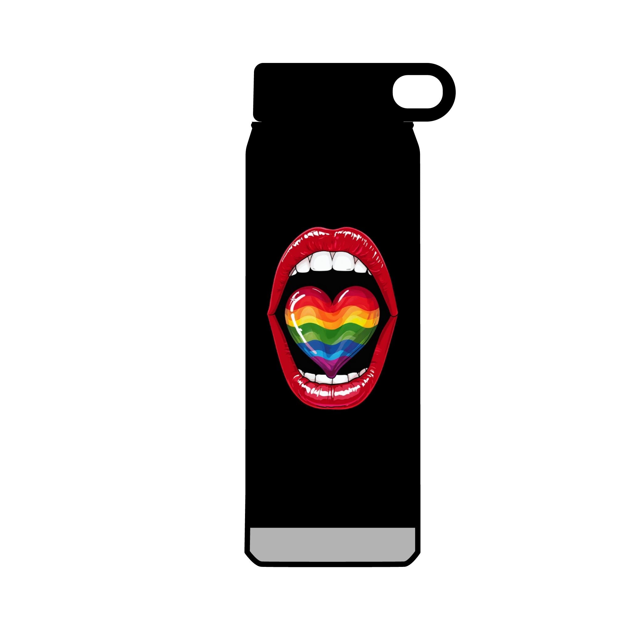 Rainbow Heart  Tongue 32oz Water Bottle - LGBTQ+ Pride Water Flask