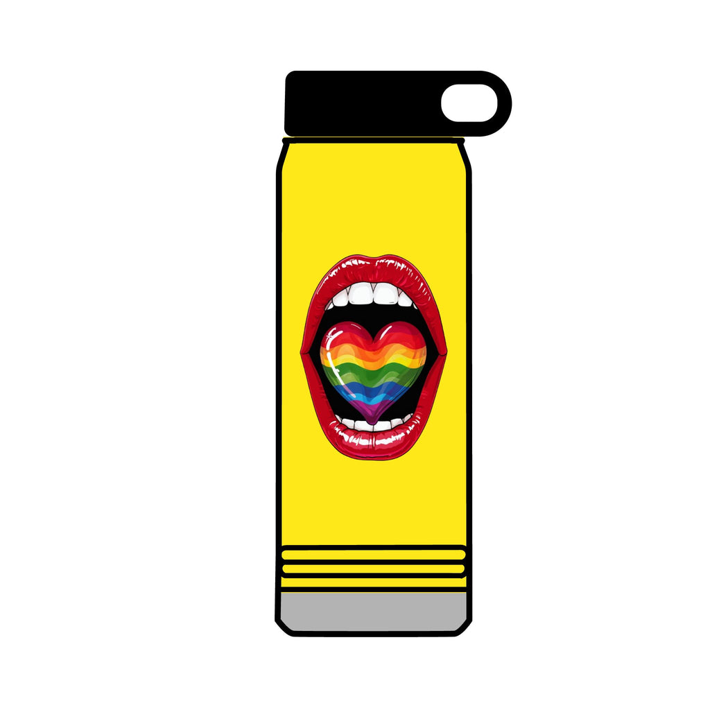 Rainbow Heart  Tongue 32oz Water Bottle - LGBTQ+ Pride Water Flask