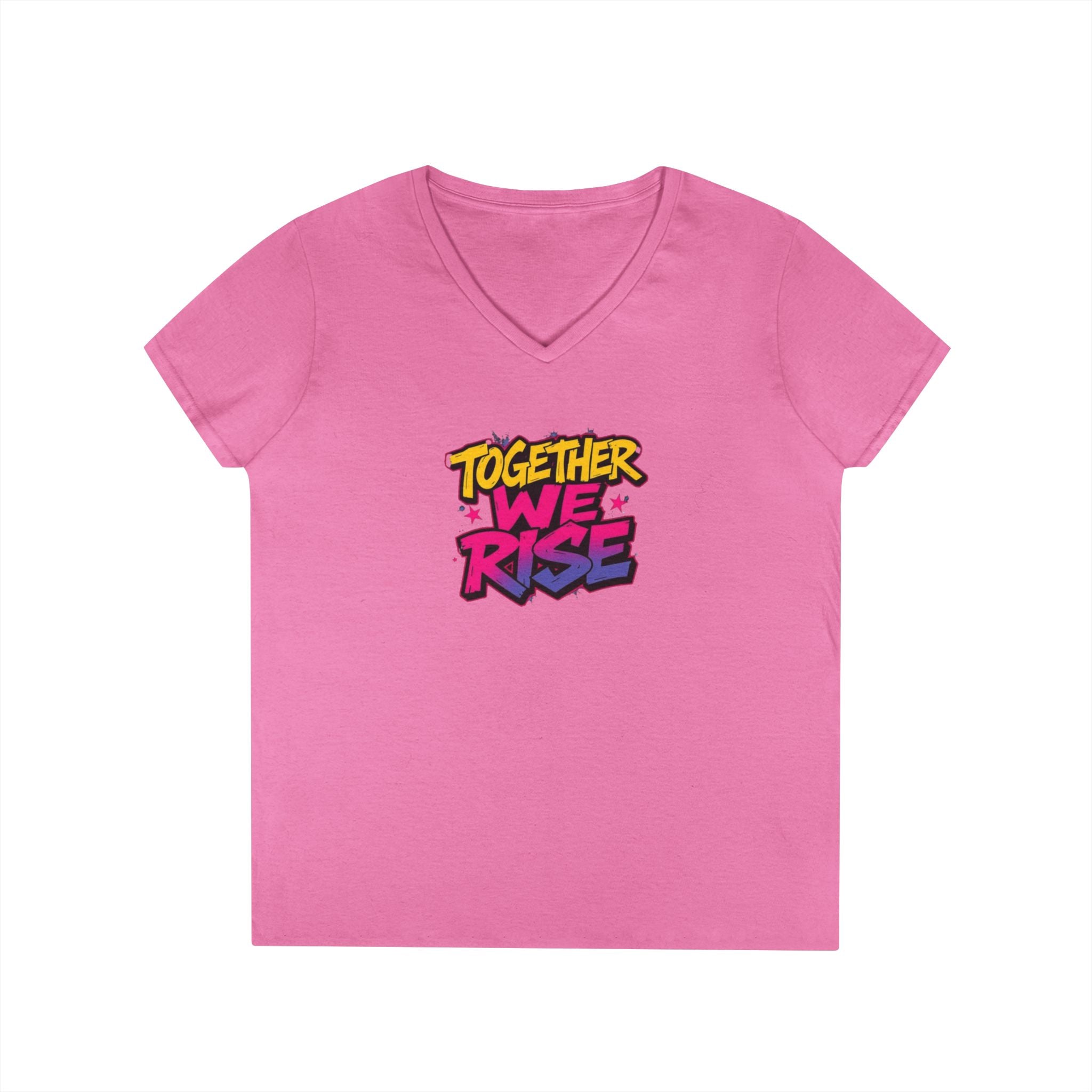 Together We Rise Ladies' V-Neck T-Shirt - Perfect Gift for Mother's Day