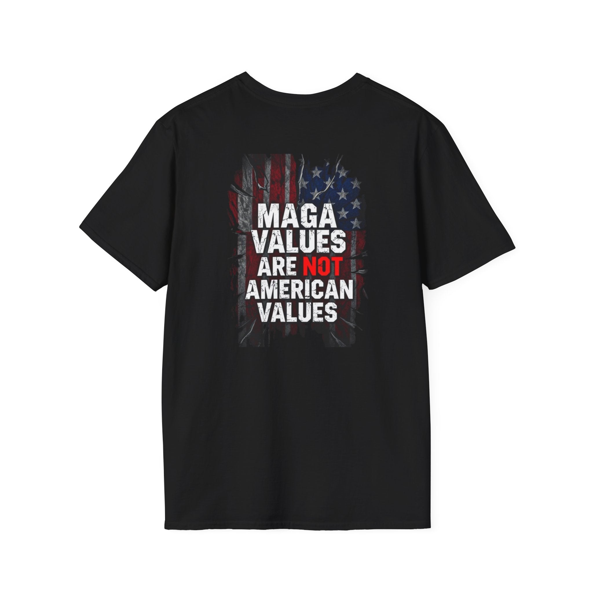 Unisex Softstyle T-Shirt - 'The People United' & 'MAGA Values Are NOT American Values' Graphic Tee