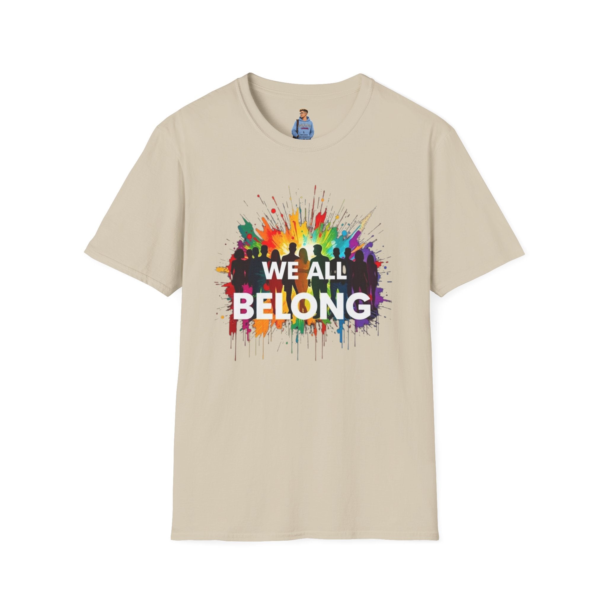 We All Belong Unisex Softstyle T-Shirt - Colorful Pride Tee