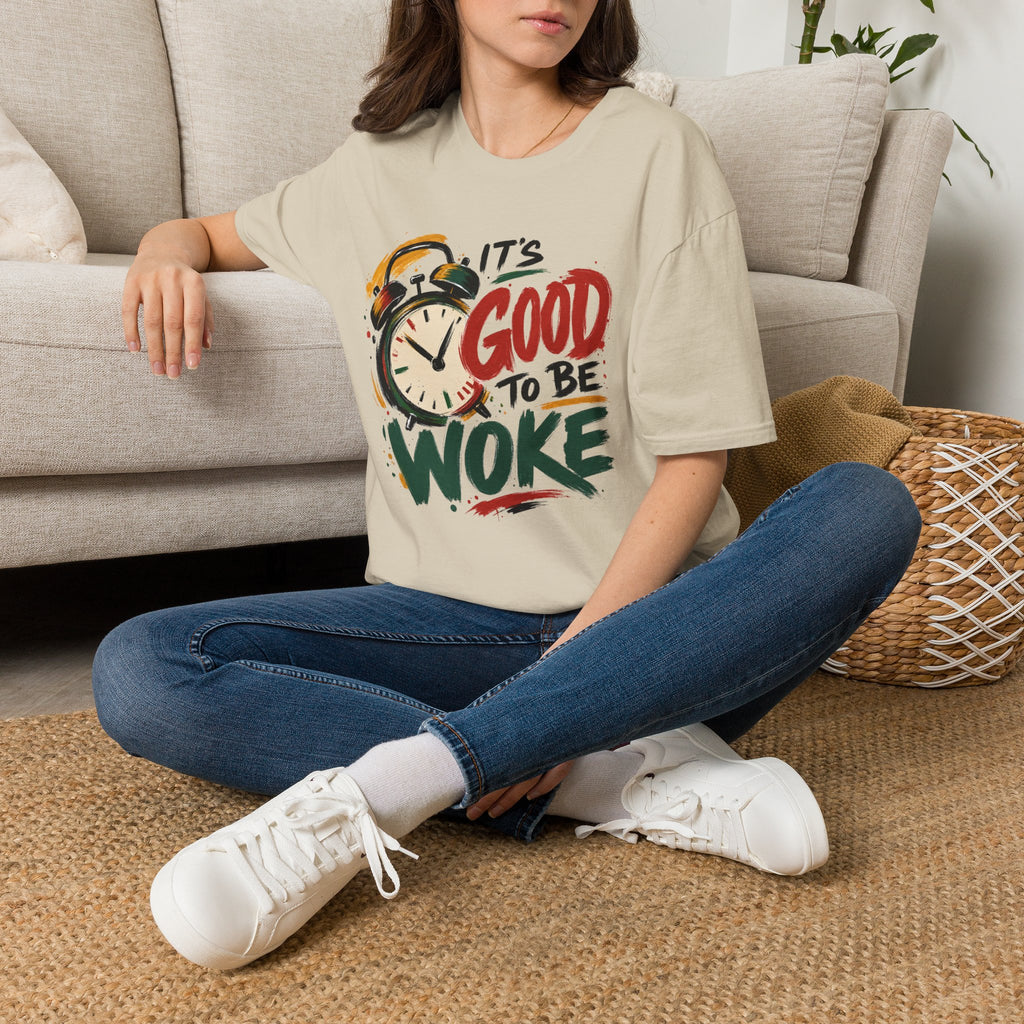T-Shirt — "It's Good To Be Woke" Graphic Tee (Alarm Clock Design)
