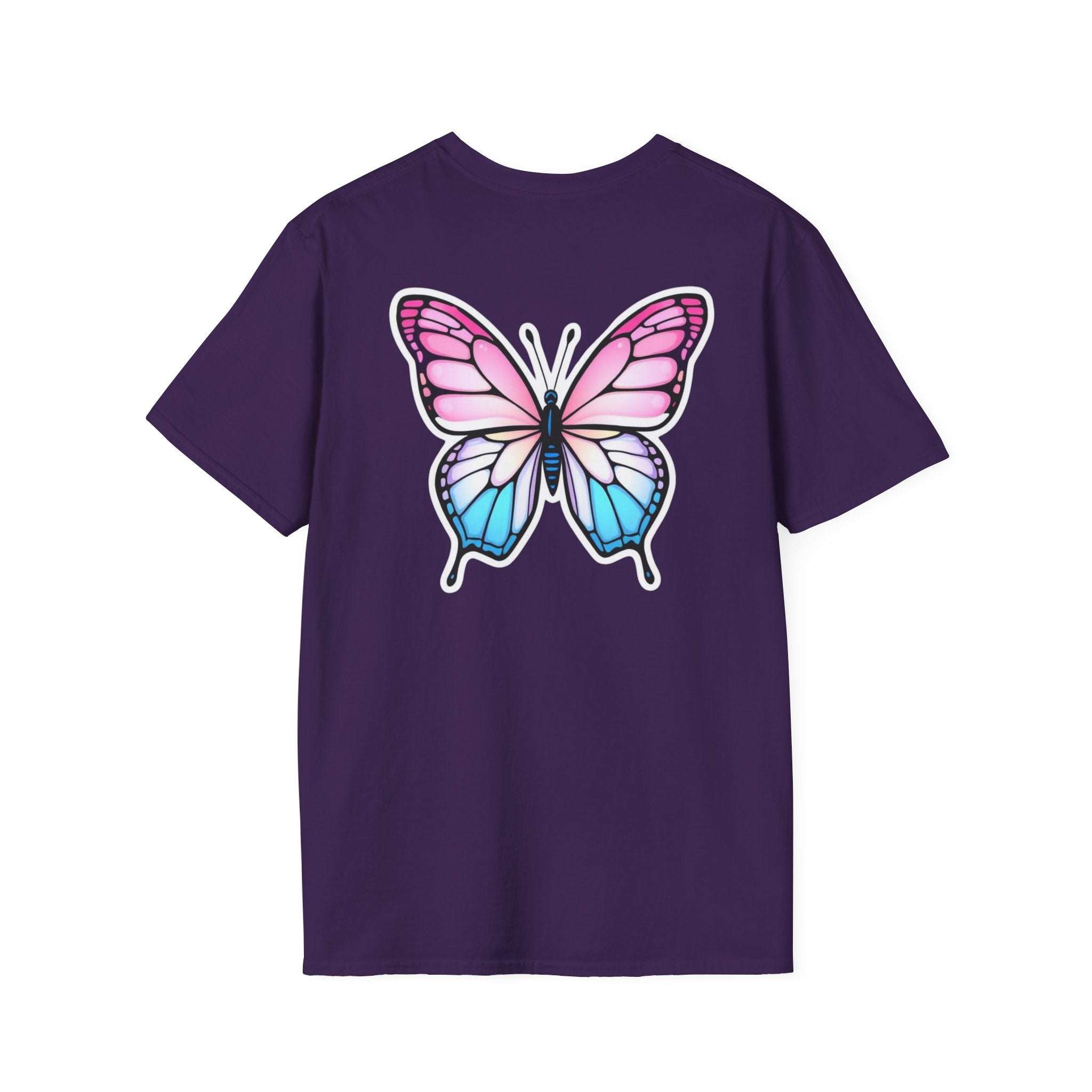 Trans Caterpillar to Butterfly Transformation T-Shirt, Unisex Graphic T-Shirt