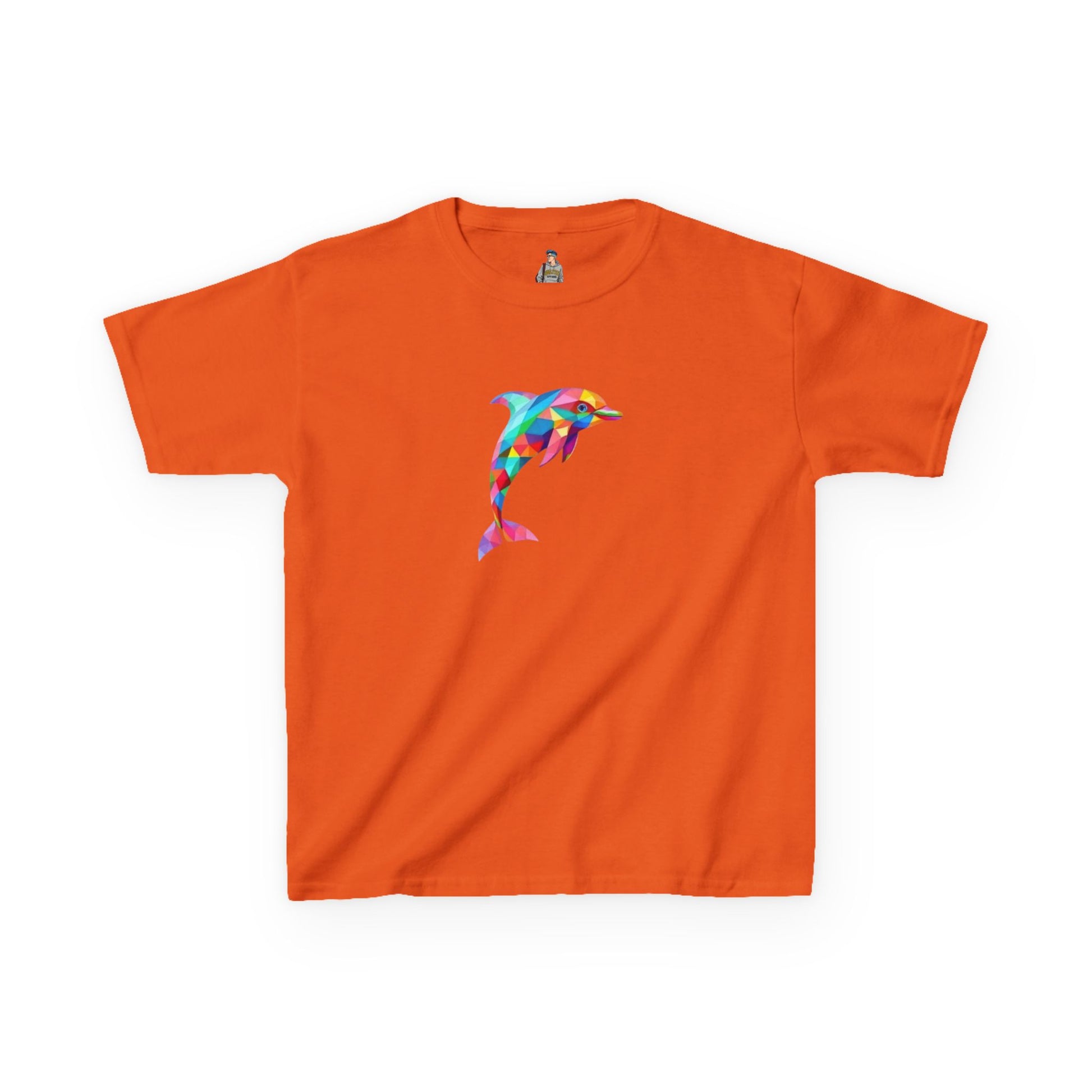 Colorful Fractal Dolphin Kids Heavy Cotton Tee